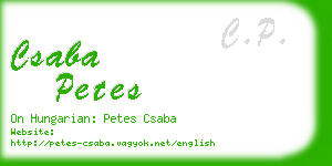 csaba petes business card